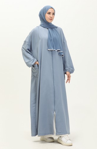 Oyya Fermuarlı Tek Parça Namaz Elbisesi 238490-04 İndigo