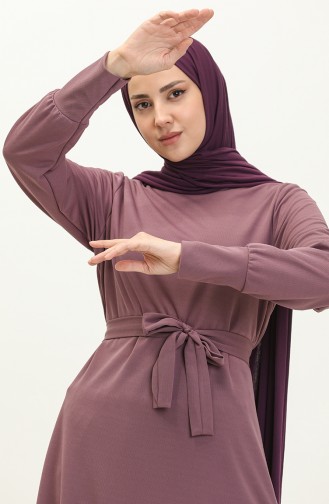 Kuşaklı Tunik Pantolon İkili Takım 0690-03 Lila