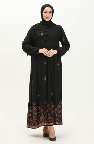 Printed Viscose Dress 4083-01 Black 4083-01
