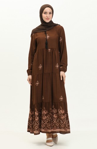Braun Hijab Kleider 4083-03