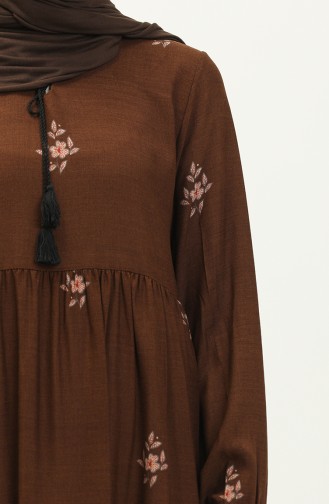 Braun Hijab Kleider 4083-03