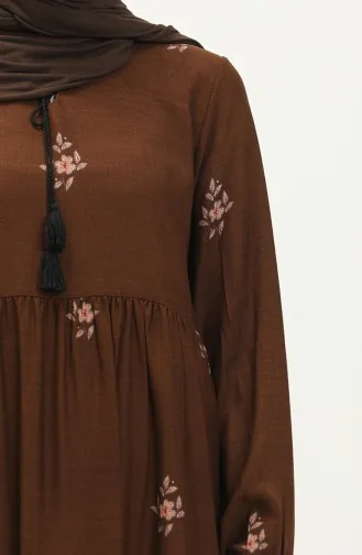 Brown Hijab Dress 4083-03