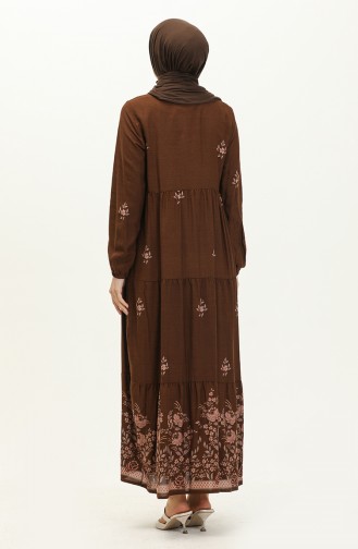 Braun Hijab Kleider 4083-03