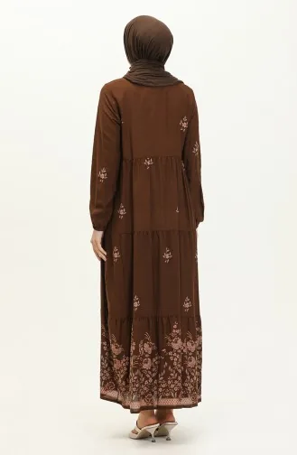 Brown Hijab Dress 4083-03