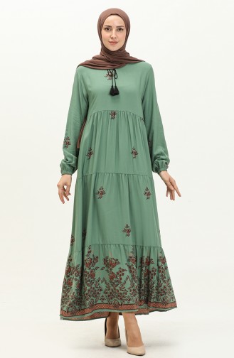 Printed Viscose Dress 4083-05 Green 4083-05