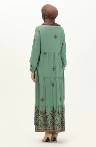 Gemustertes Viskosekleid 4083-05 Grün 4083-05