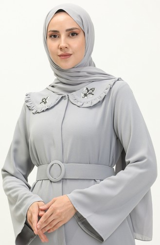 Robe Détail Pierre 70011-01 Gris 70011-01