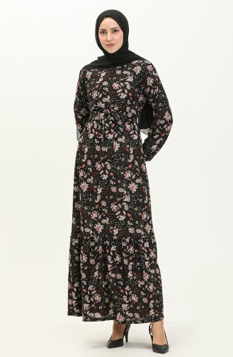 Ruffled Belt Dress 1785-01 Black 1785-01