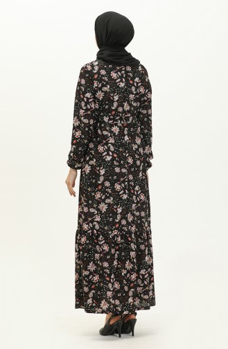 Ruffled Belt Dress 1785-01 Black 1785-01