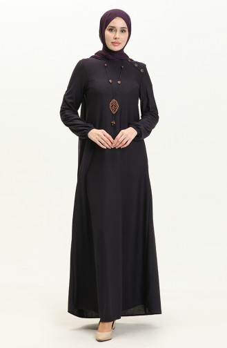 Robe avec Collier et Boutons 4141-01 Pourpre 4141-01