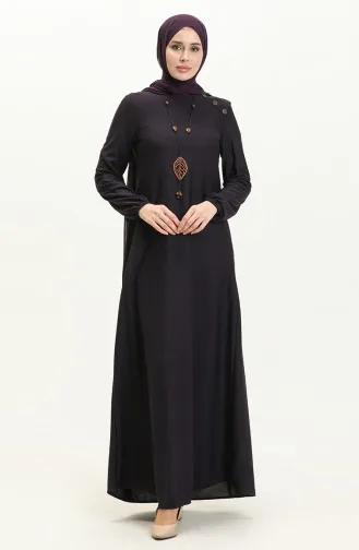 Robe avec Collier et Boutons 4141-01 Pourpre 4141-01