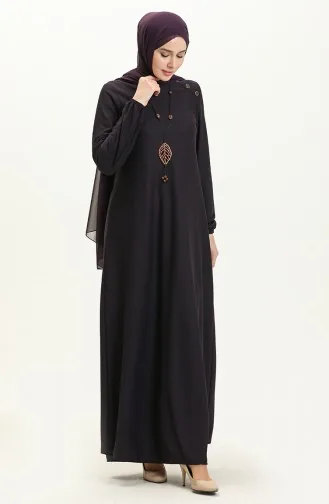 Robe avec Collier et Boutons 4141-01 Pourpre 4141-01