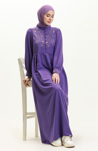 Embroidered Linen Dress 24Y8952-01 Purple 24Y8952-01