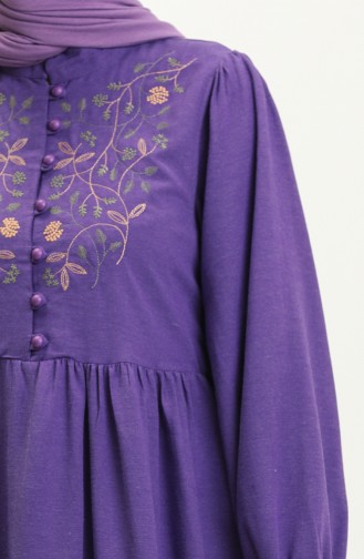 Embroidered Linen Dress 24Y8952-01 Purple 24Y8952-01