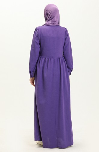 Embroidered Linen Dress 24Y8952-01 Purple 24Y8952-01