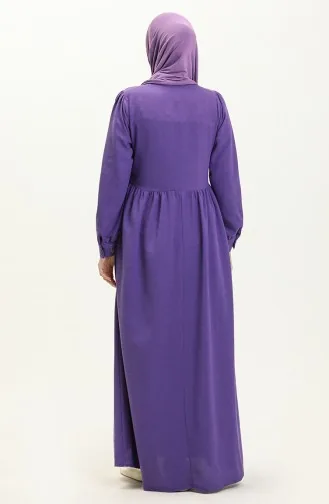 Embroidered Linen Dress 24Y8952-01 Purple 24Y8952-01