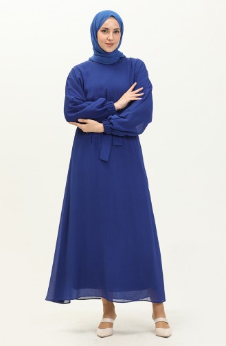 فستان شيفون بأكمام فراشة 24Y8962-04  أزرق ملكي 24Y8962-04