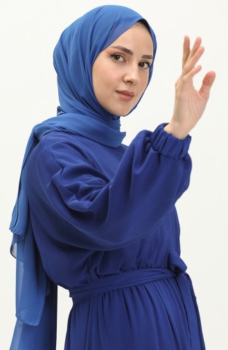 فستان شيفون بأكمام فراشة 24Y8962-04  أزرق ملكي 24Y8962-04