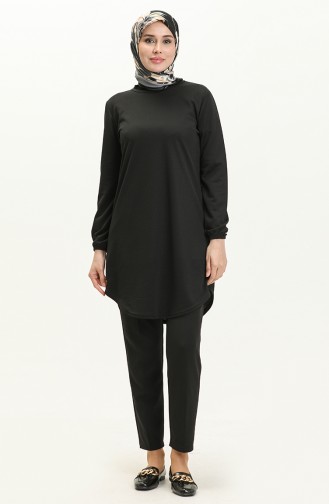 Elastic Sleeve Tunic 1648-01 Black 1648-01