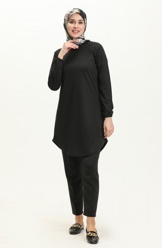 Elastic Sleeve Tunic 1648-01 Black 1648-01