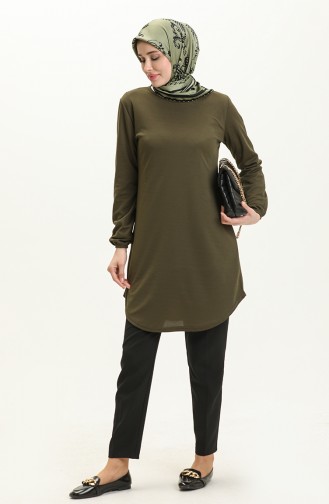 Elastic Sleeve Tunic 1648-02 Khaki 1648-02