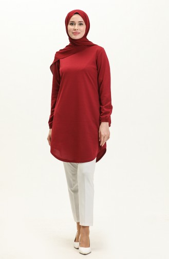 Elastic Sleeve Tunic 1648-03 Claret Red 1648-03