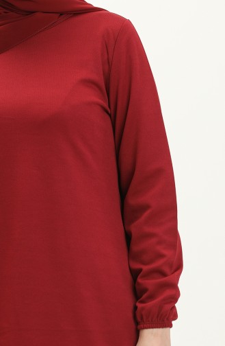 Elastic Sleeve Tunic 1648-03 Claret Red 1648-03