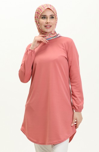 Elastic Sleeve Tunic 1648-07 Dusty Rose 1648-07