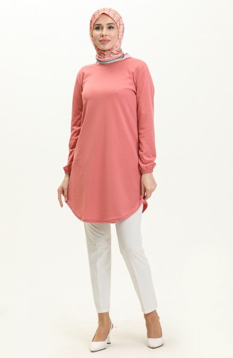 Elastic Sleeve Tunic 1648-07 Dusty Rose 1648-07