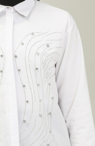 Stone Printed Shirt Tunic 1907-02 white 1907-02