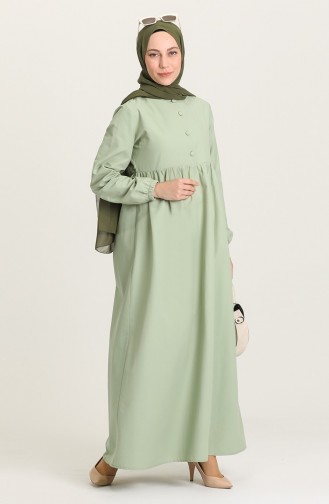 Unreife Mandelgrün Hijab Kleider 3007