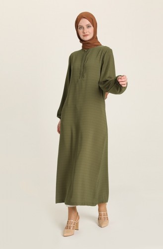 Khaki Hijab Dress 3021
