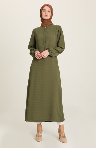 Khaki Hijab Dress 3021