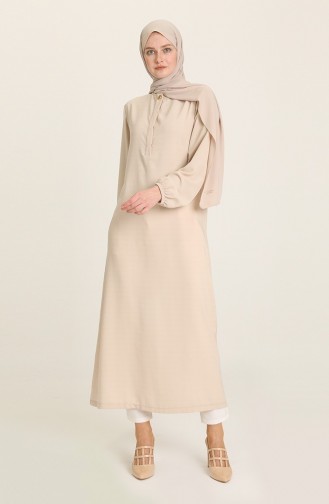 Beige Hijab Dress 3022