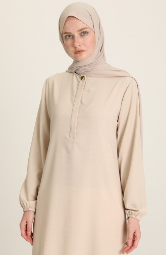 Beige Hijab Dress 3022