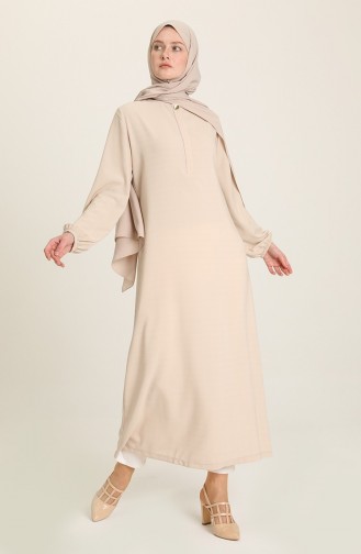 Beige Hijab Dress 3022