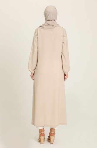 Beige Hijab Kleider 3022