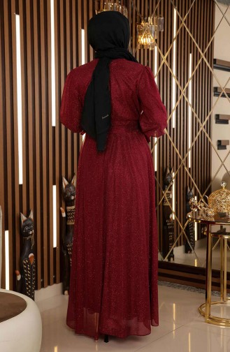 Weinrot Hijab-Abendkleider 14505