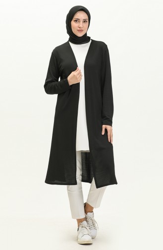 Plain Long Cardigan 8589-01 Black 8589-01