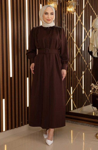 Brown Hijab Dress 14490