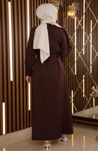 Brown Hijab Dress 14490