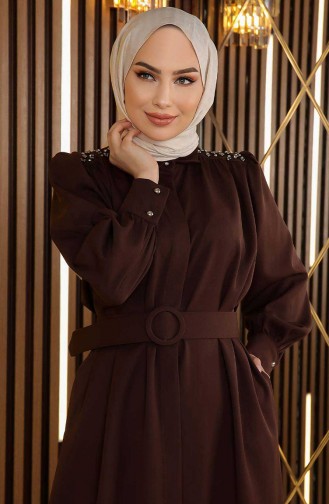 Brown Hijab Dress 14490
