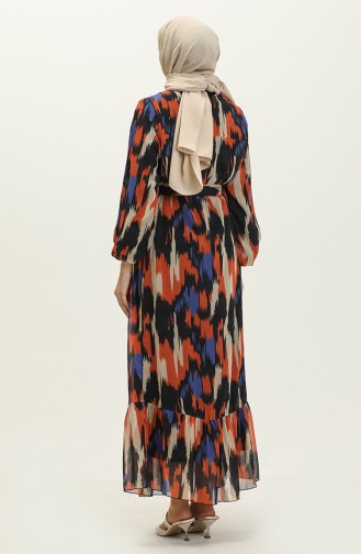 Brick Red Hijab Dress 14336