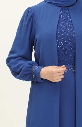 Payet Detaylı Abiye Elbise 52765-08 Saks