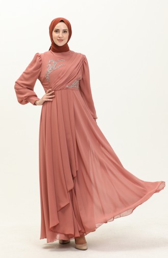 Dusty Rose İslamitische Avondjurk 52868-04