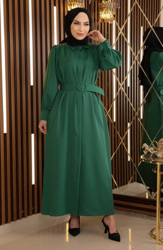 فستان أخضر زمردي 14489