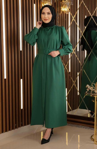Smaragdgrün Hijab Kleider 14489