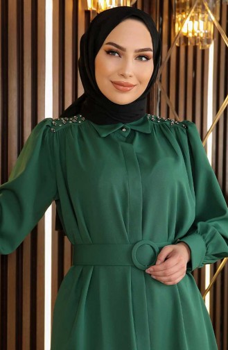 Smaragdgrün Hijab Kleider 14489