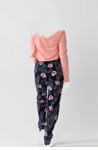 Pamuklu Tamamı Düğmeli Uzun Kol Pijama Takım Pembe