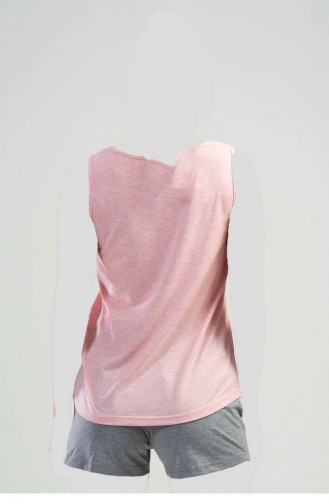 Kalın Askılı Şortlu Pijama Takım Pembe